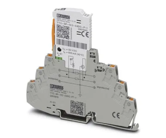 63-8442-33　Phoenix Contact TTC-6P-1X2-12DC-PT-I Series 15 V dc Maximum Voltage Rating 10 (Discharge)kA Maximum Surge Current Surge　2908193