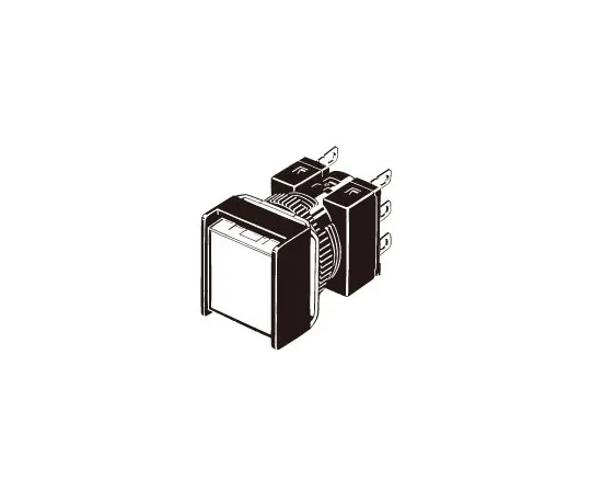 62-4854-86　［Discontinued］Pushbutton switch (Square) (incandescent lamp) (Round body Φ16) A16　A16L-AWA-24-1