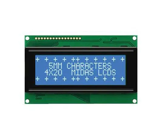 63-8451-11　Midas MC42005A6W-BNMLW-V2 A Alphanumeric LCD Display, Blue on White, 4 Rows by 20 Characters, Transmissive　MC42005A6W-BNMLW-V2