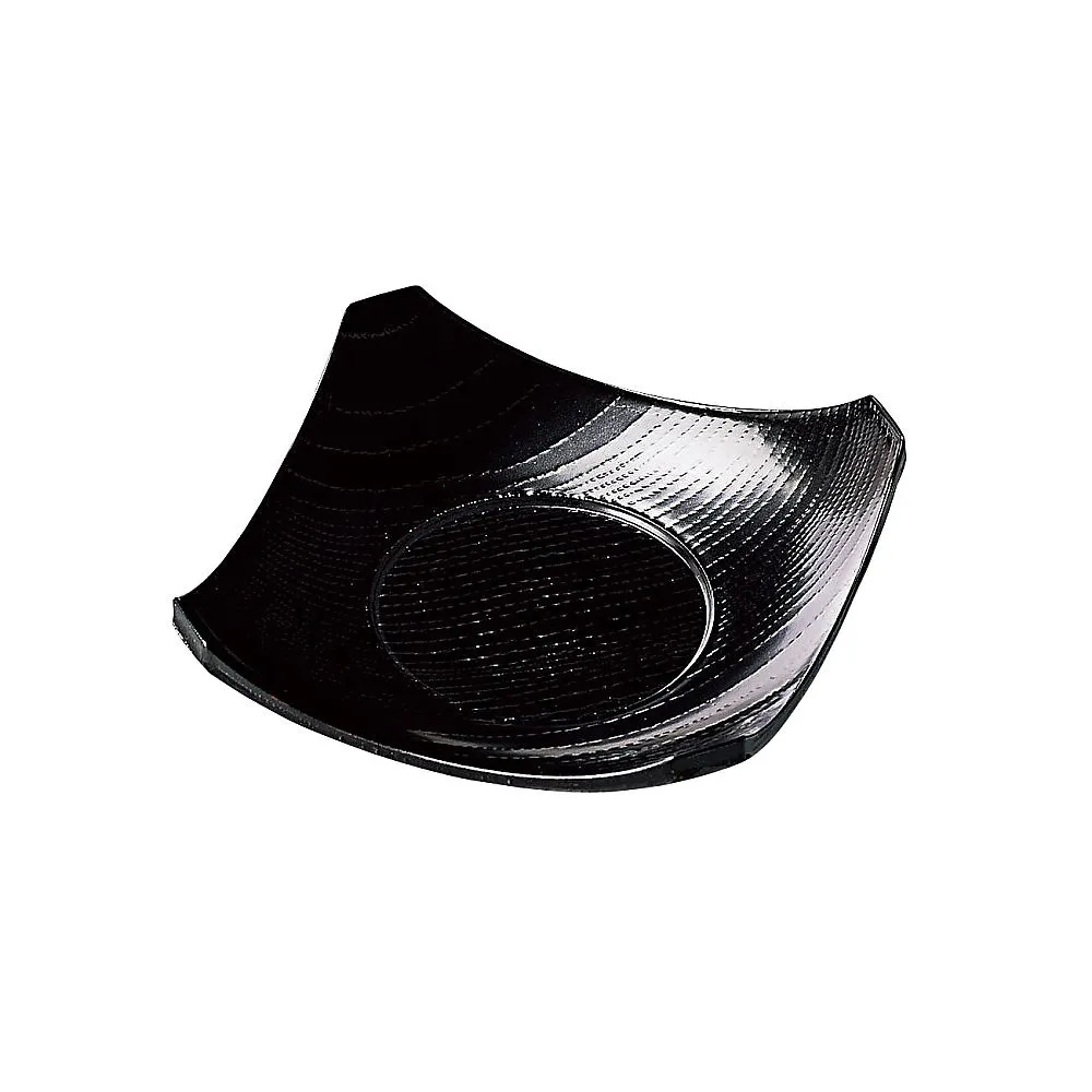62-6722-36　［Discontinued］ABS Corner Savory Custard Steamed Plate Black 82158299