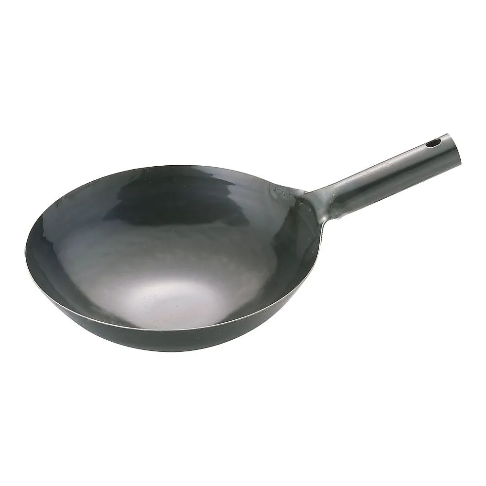 62-6444-44　［Discontinued］Yamada Iron Plate One-Handed Wok (Plate Thickness 1.2 mm) 27 cm