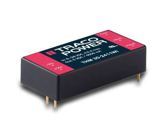 63-8423-77　TRACOPOWER THM 30 WI 30W Isolated DC-DC Converter PCB Mount, Voltage in 18 → 75 V dc, Voltage out 15V dc Medical　THM 30-4813WI