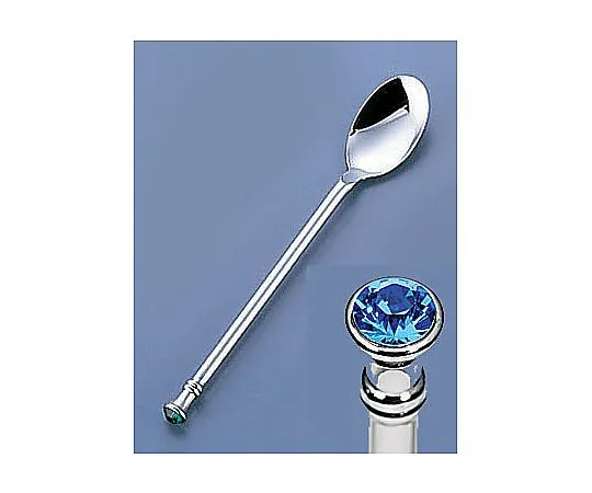 62-6721-16　［Discontinued］18-8 Jewelry Coffee Spoon Sapphire