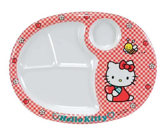 63-7201-50　［Discontinued］Melamine Children's Tableware New Kitty Lunch Plate (Large) MC-31NK　0382020