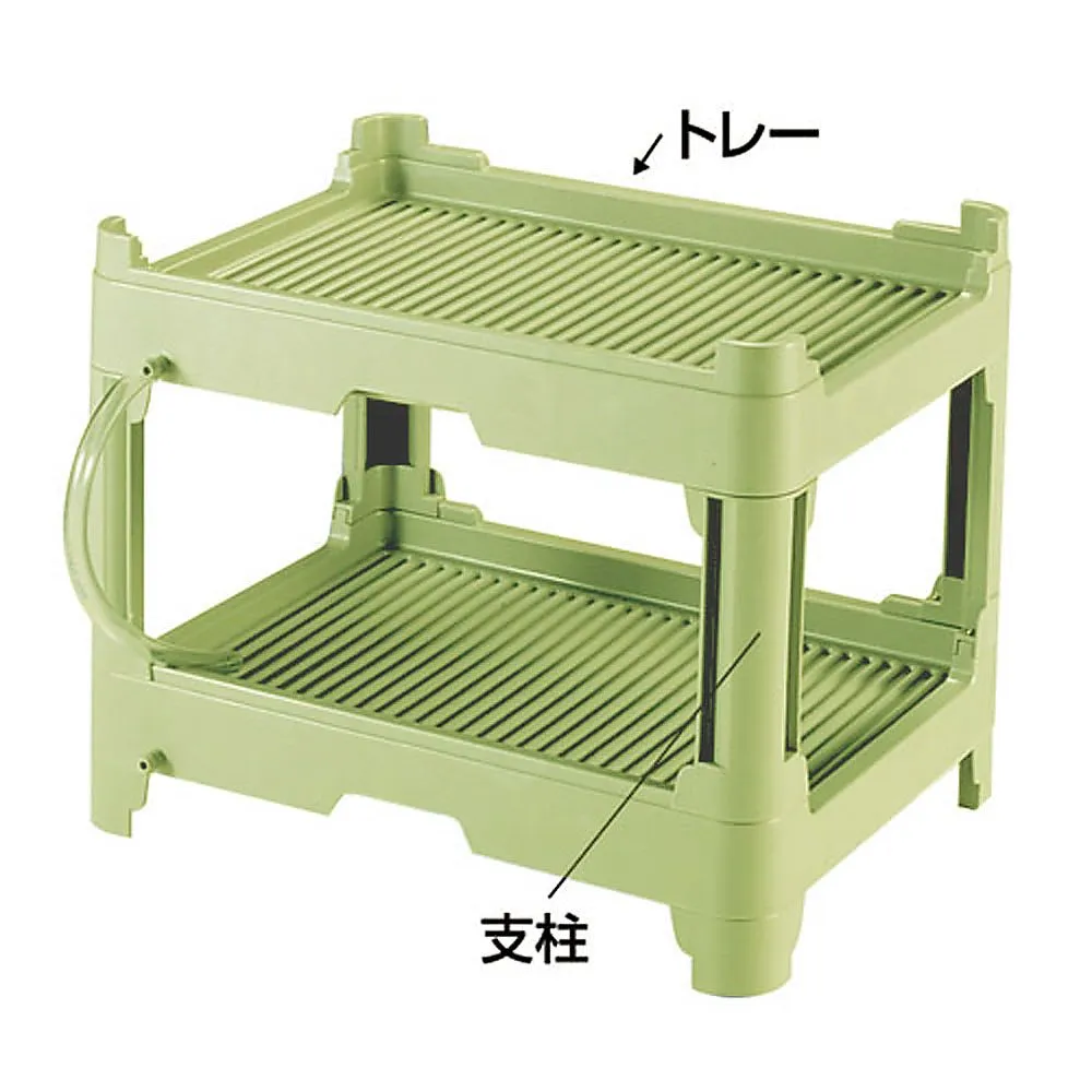 62-6510-09　［Discontinued］PP System Type Water Colander Post 175 mm (Green) 4 Pieces Included