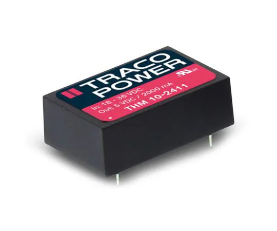 63-8420-43　TRACOPOWER THM 10 10W Isolated DC-DC Converter PCB Mount, Voltage in 4.5 → 9 V dc, Voltage out 15V dc Medical　THM 10-0513