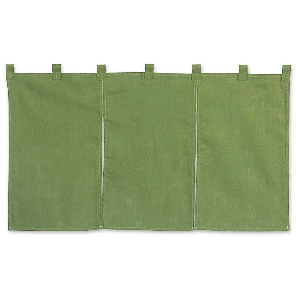 62-6318-75　［Discontinued］Half Noren Cotton Linen Plain Green　001-02
