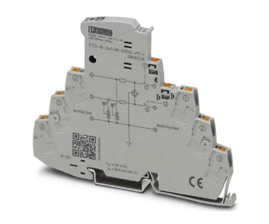 63-8442-16　Phoenix Contact TTC-6-2X1-M-24DC-PT-I Series 30 V dc Maximum Voltage Rating 10 (Discharge)kA Maximum Surge Current　2906729
