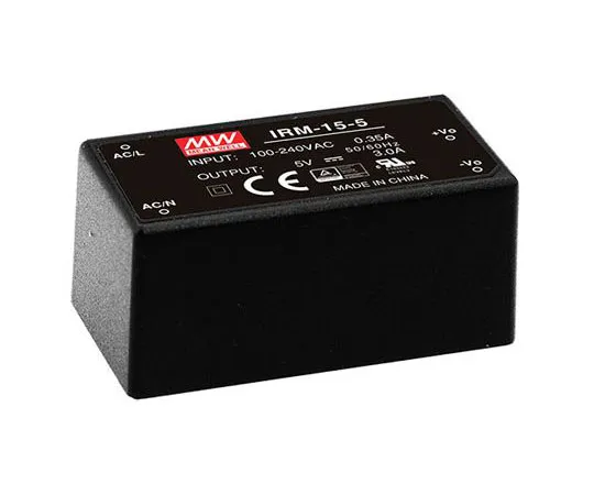 63-8449-53　Mean Well 10W 1 Output Encapsulated Switch Mode Power Supply, 0 → 3A, 5V dc Encapsulated　IRM-15-5
