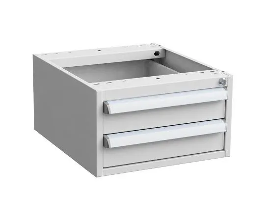 63-8442-42　Treston Ltd Grey, Steel 2 Drawer Unit, 260mm x 450mm x 520mm　60449001