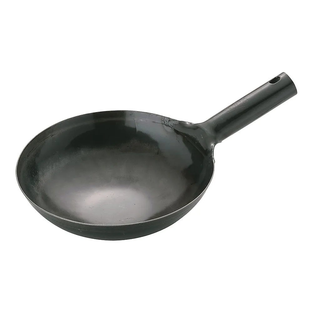 62-6444-51　［Discontinued］Yamada Iron Plate One-Handed Wok (Plate Thickness 1.6 mm) 24 cm