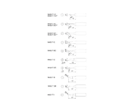 63-4761-36　［Discontinued］Dash Series Replacement Tip (For 15 W/20 W) Diagonal Cut Shape N452 Series　N452-T-1C