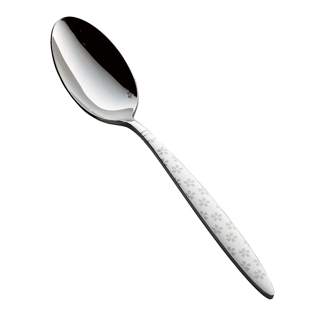 62-6720-65　［Discontinued］(18-8) Passy Maisakura White Dessert Spoon　MX-7