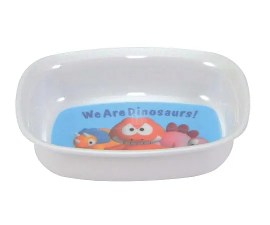 63-7201-72　［Discontinued］Melamine Children's Dinosaur Square Bowl MC-39D　0382400