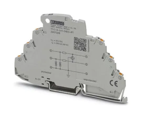 63-8441-97　Phoenix Contact TTC-3-2X1-24DC-PT Series 30 V dc Maximum Voltage Rating 10 (Discharge)kA Maximum Surge Current Surge　2907326