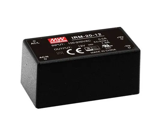 63-8449-59　Mean Well 21.6W 1 Output Encapsulated Switch Mode Power Supply, 1.8A, 12V dc Encapsulated　IRM-20-12