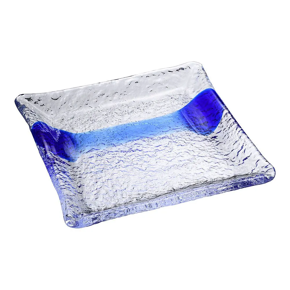 62-6845-16　［Discontinued］Glass Japanese Cuisine Itsuba 10 square center plate
