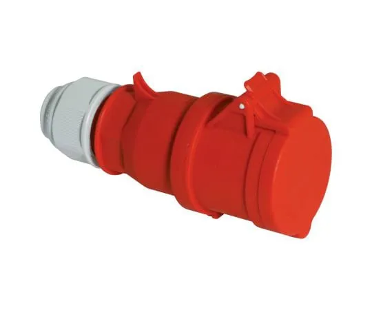63-9689-43　Bals IP44 Red Cable Mount 3P+E Industrial Power Socket, Rated At 32A, 415 V　3142