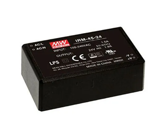 63-8449-70　Mean Well 45.6W 1 Output Encapsulated Switch Mode Power Supply, 1.9A, 24V dc Encapsulated　IRM-45-24