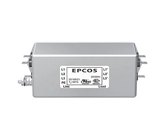 63-8388-28　EPCOS B84143A*166 Series 20A 300 V ac, 520 V ac 50 → 60Hz Chassis Mount EMC Filter, with Terminal Block　B84143A0020A166
