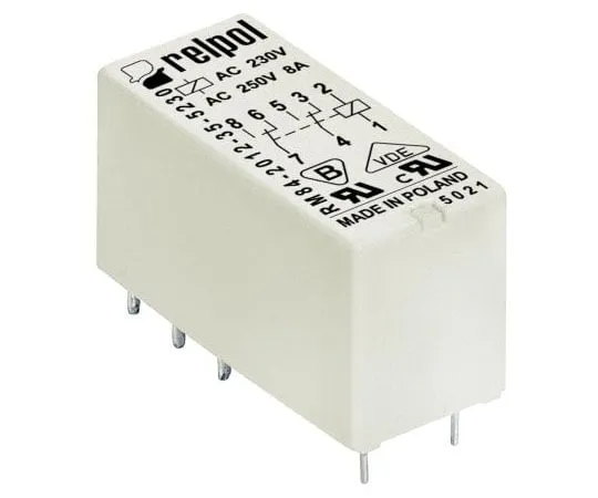 63-8409-35　Relpol DPDT Non-Latching Relay PCB Mount, 5V dc Coil, 8A　RM84-2012-35-1005