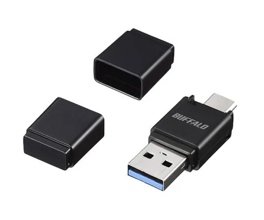 64-3773-74　［Discontinued］USB3.0 Type-A/USB3.1 Gen1 Type-C microSD card reader/writer for smartphones Black　BSCRM120U3BK