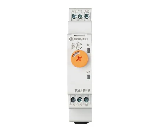 63-9680-41　Crouzet On-Delay Single Time Delay Relay, Screw, 0.5 s → 10 days, SPDT, 1 Contacts, SPDT, 12 → 240 V ac/dc　BA1R16MV1