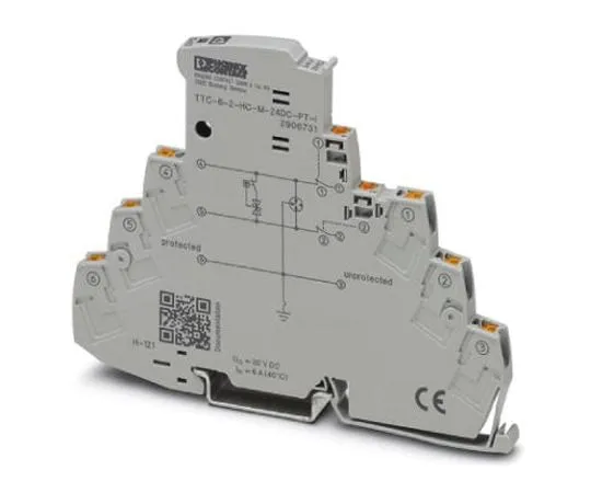 63-8442-18　Phoenix Contact TTC-6-2-HC-M-24DC-PT-I Series 30 V dc Maximum Voltage Rating 5 (Discharge)kA Maximum Surge Current　2906731