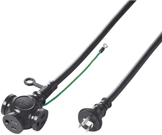 64-0866-44　［Discontinued］Stopper Extension Cord 3 Branch 3P 10 m Black　TAP-EX33-10BK