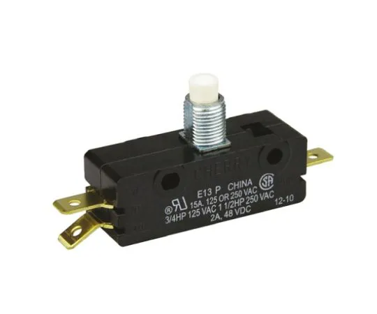 64-0318-52　SPDT-NO/NC Button Microswitch, 15 A @ 250 V ac　E13-00J