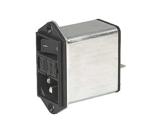 64-0331-94　Male C14 IEC Filter Panel Mount 5 x 20mm,Quick Connect Terminals 6.3 x 0.8 mm,Rated At 1A,250 V ac　DD12.1111.111