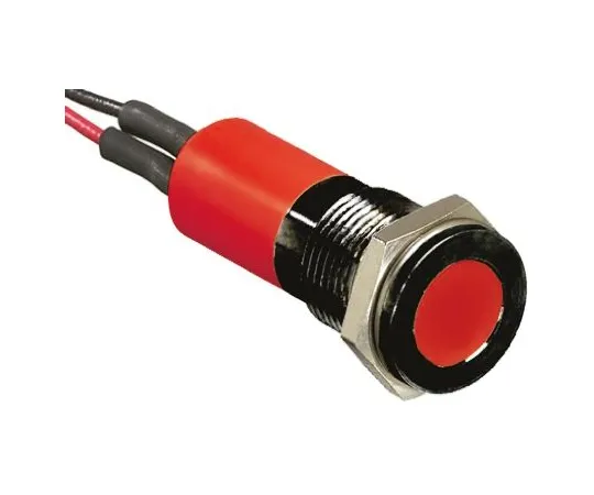 64-0307-56　RS PRO Red Indicator, 12 V dc, 14mm Mounting Hole Size, Lead Wires Termination, IP67　703-8989