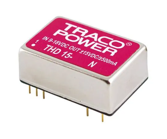 64-0322-43　TRACOPOWER THD 15N 15W Isolated DC-DC Converter Through Hole, Voltage in 36 → 75 V dc, Voltage out ±12V dc　THD 15-4822N