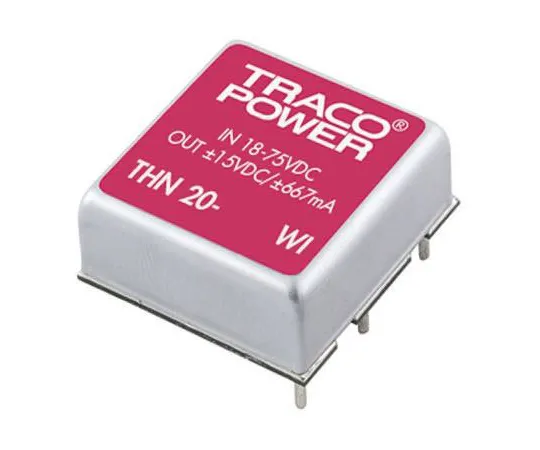 64-0322-87　TRACOPOWER THN 20WI 20W Isolated DC-DC Converter Through Hole, Voltage in 9 → 36 V dc, Voltage out ±12V dc　THN 20-2422WI