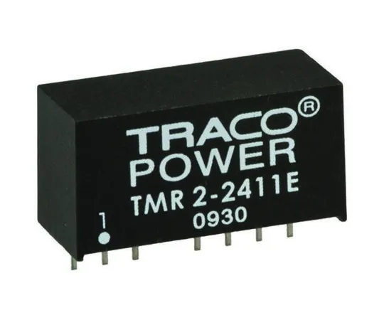 64-0320-63　TRACOPOWER TMR 2E 2W Isolated DC-DC Converter Through Hole, Voltage in 9 → 18 V dc, Voltage out 12V dc　TMR 2-1212E