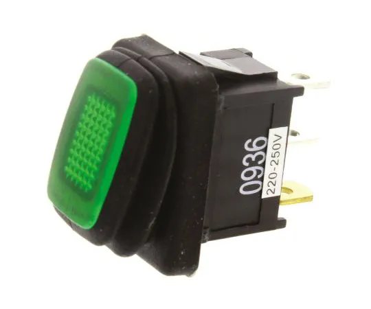 64-0318-42　ZF Illuminated Single Pole Single Throw (SPST), Latching Rocker Switch Panel Mount　KRE2AEA2GBB