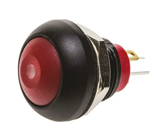64-0301-19　KNITTER-SWITCH Single Pole Single Throw (SPST) Momentary Red LED Miniature Push Button Switch, IP67, 12.9 (Dia.)mm,　DPWL1CGRR
