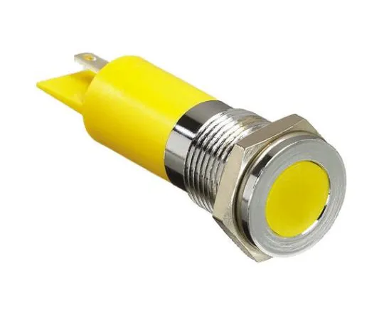 64-0307-37　RS PRO Yellow Indicator, 220 V ac, 14mm Mounting Hole Size, Solder Tab Termination, IP67　703-8850