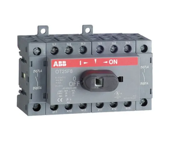 64-0326-67　8 Pole DIN Rail Non F***d Isolator Switch, 25 A ac, 9 kW, IP20　OT25F8  1SCA104882R1001