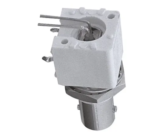 64-0283-32　Amphenol Right Angle 50Ω PCB Mount Bulkhead Fitting BNC Connector, jack, Nickel, Through Hole Termination　B6252H7-NPP3G-50