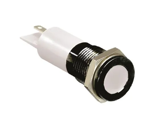 64-0307-49　RS PRO White Indicator, 12 V dc, 14mm Mounting Hole Size, Solder Tab Termination, IP67　703-8888