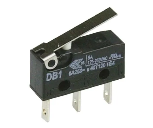 64-0318-75　SPDT-NO/NC Short Lever Microswitch, 6 A @ 250 V ac　DB1C-B1LB