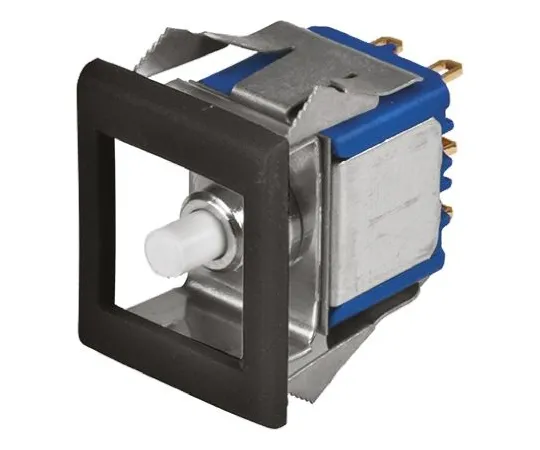 64-0267-65　APEM Single Pole Double Throw (SPDT) Momentary Miniature Push Button Switch, IP65, 12.5 x 15mm, Panel Mount, 30V dc　18835CD+U1202