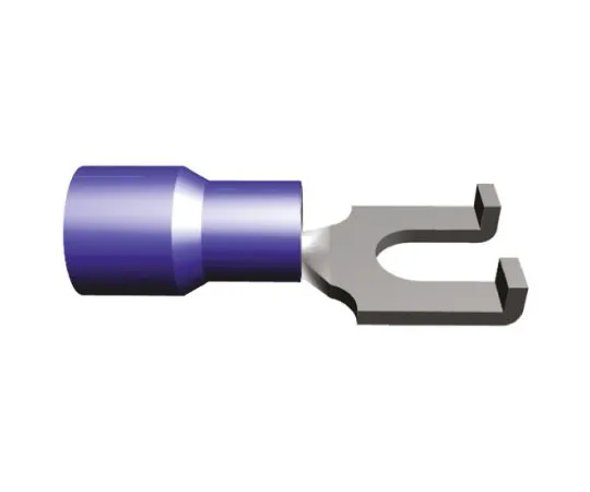 64-0342-43　TE Connectivity PIDG Series Insulated Crimp Spade Connector, 1.25mm² to 2mm², 16AWG to 14AWG, M3.5 Stud Size Nylon, Blue　320861