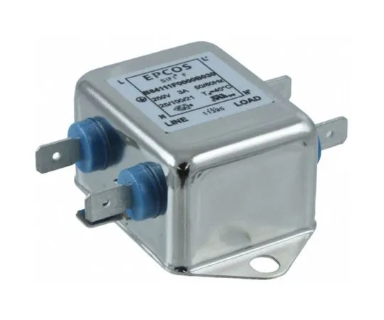 64-0301-30　EPCOS B84111F Series 3A 250 V ac/dc 60Hz Flange Mount RFI Filter, with Tab Terminals, Single Phase　B84111F0000B030