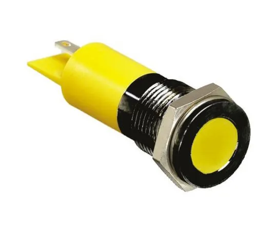 64-0307-46　RS PRO Yellow Indicator, 110 V ac, 14mm Mounting Hole Size, Faston, Solder Lug Termination, IP67　848-4585