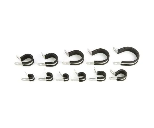 64-0281-64　JCS Hi-Torque 104 Piece A2 304 Stainless Steel P-Clip Kit, Black Rubber Coating　PCSRAB1