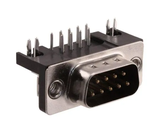 64-0265-17　Harting 9 Way Right Angle Through Hole PCB D-sub Connector Plug, 2.77mm Pitch, with 4-40 UNC Threaded Inserts,　09681637812