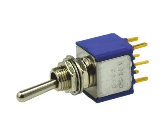 64-0262-88　APEM Double Pole Single Throw (DPST) Toggle Switch, (On)-Off-(On), PCB　5247CDB