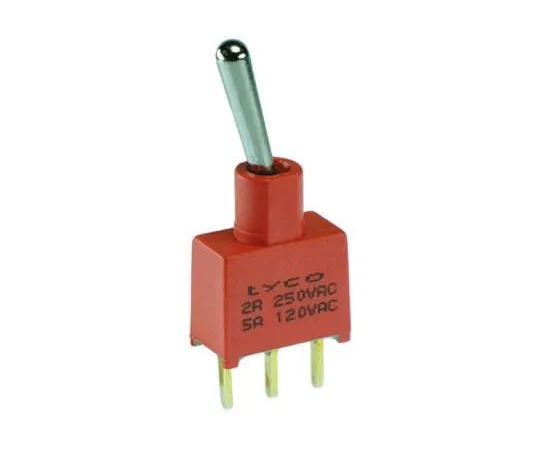 64-0344-02　TE Connectivity Single Pole Double Throw (SPDT) Toggle Switch, On-Off-On, IP67, PCB　3-1825142-0